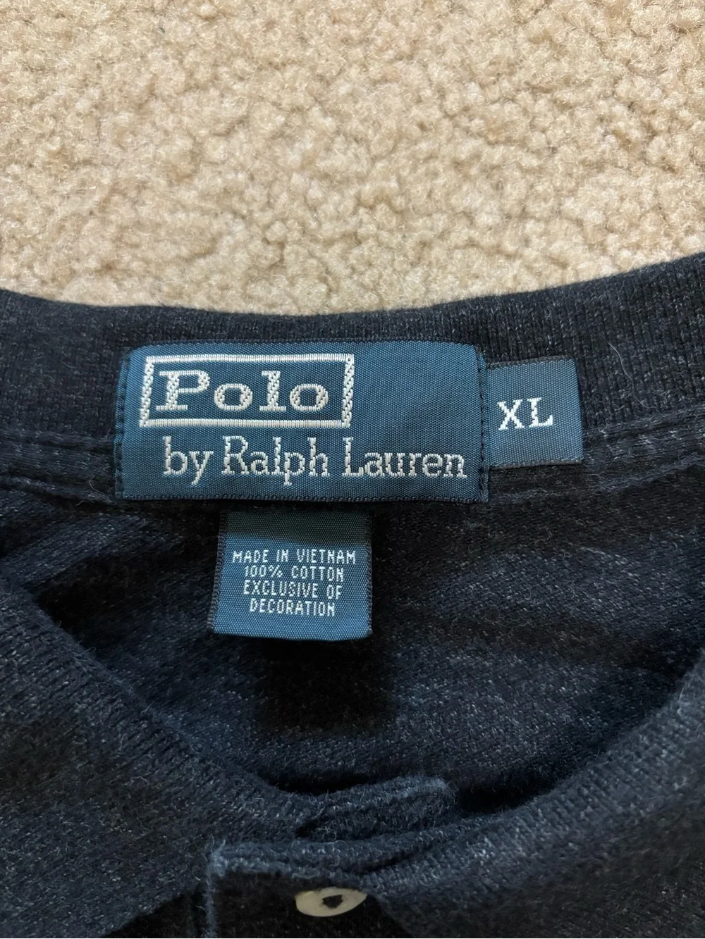 Black Polo Ralph Lauren cotton polo shirt size XL